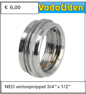NEO verloopnippel 3/4'' x 1/2''
