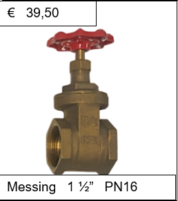Schuifafsluiter Messing 1 1/2'' PN 16