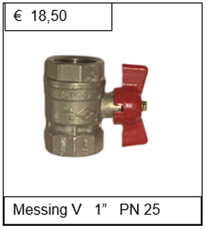 Kogelkraan messing vernikkeld V 1'' PN 50