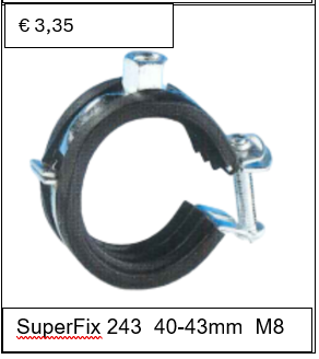SuperFix beugel met inlage 40-43 mm M8