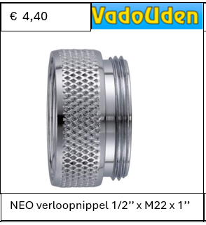 NEO verloopnippel 1/2'' x M22 x 1