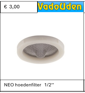 NEO hoedenfilter 1/2''