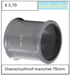 Overschuifmof manchet 75mm