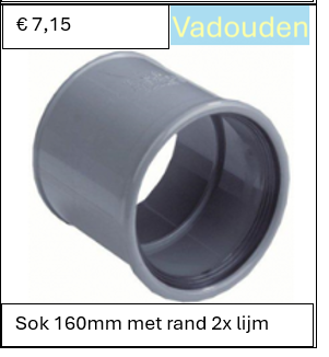 Sok 160mm met rand 2x lijm