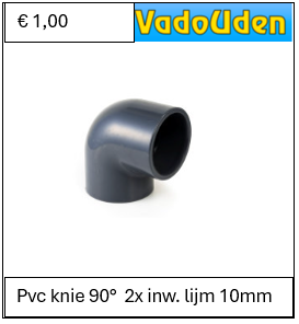 Pvc knie 90°  2x inw. lijm 10mm