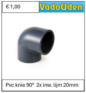 Pvc knie 90°  2x inw. lijm 20mm