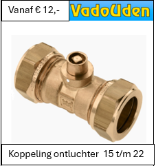 Koppeling ontluchter 22 x 22 mm