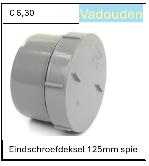 Eindschroefdeksel 125mm spie