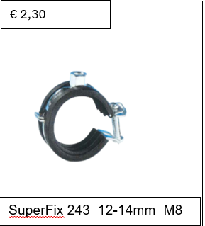 SuperFix beugel met inlage 12-14 mm M8