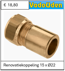 Renovatiekoppeling 15 x Ø22