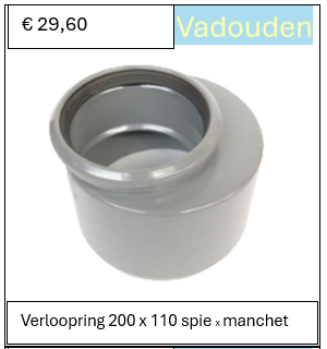 Verloopring 200 x 110 spie x manchet
