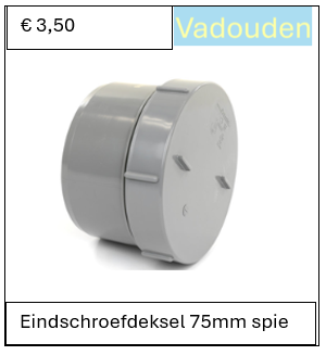 Eindschroefdeksel 75mm spie