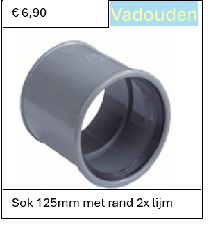 Sok 125mm met rand 2x lijm