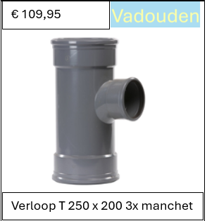 Verloop T 250 x 200 3x manchet