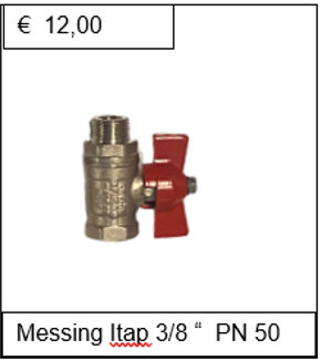 Kogelkraan messing vernikkeld Itap 3/8'' PN 50
