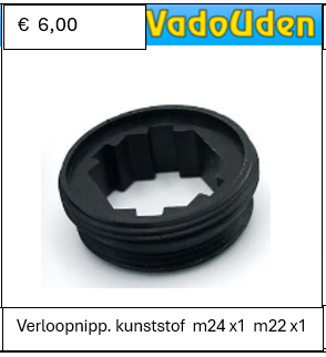 NEO verloopnipp. kunststof M24 x 1 m22 x 1