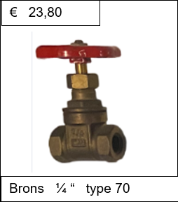 Schuifafsluiter Brons 1/4'' type 70