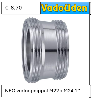 NEO verloopnippel M22 x M24 1''