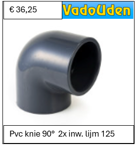 Pvc knie 90°  2x inw. lijm 125