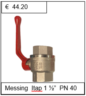 Kogelkraan messing vernikkeld Itap 1 1/2'' PN 40