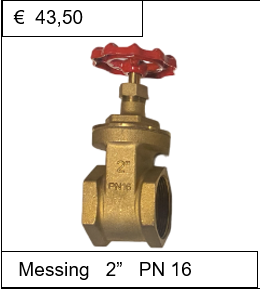 Schuifafsluiter Messing 2'' PN 16
