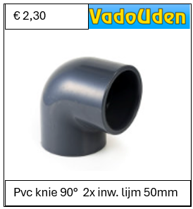Pvc knie 90°  2x inw. lijm 50mm