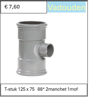 T-stuk 125 x 75   88* 2manchet 1mof