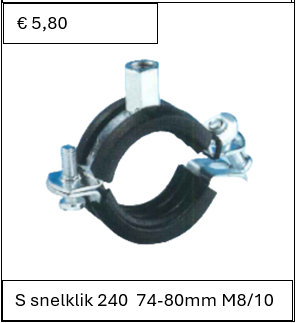 S snelklik 240  74-80mm M8/10