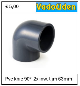Pvc knie 90°  2x inw. lijm 63mm