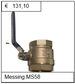 Kogelkraan messing vernikkeld MS58
