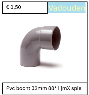 Pvc bocht 32mm 88* lijmX spie