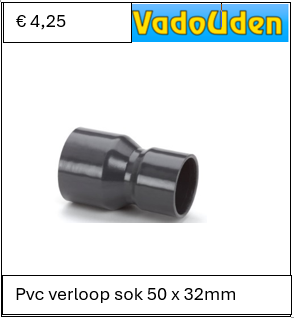 Pvc verloop sok 50 x 32mm 12,5 ATO