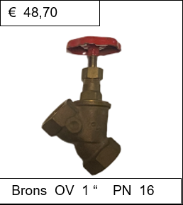 Schuinspindel klepafsluiter Brons OV 1'' PN 16
