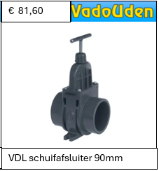 VDL schuifafsluiter 90mm