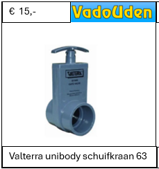 Valterra unibody schuifkraan 63