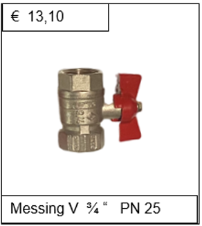 Kogelkraan messing vernikkeld  3/4'' PN 25