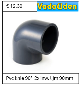 Pvc knie 90°  2x inw. lijm 90mm