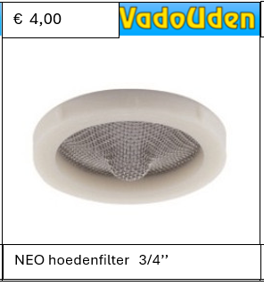 NEO hoedenfilter 3/4''