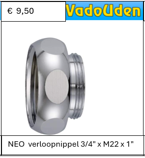 NEO verloopnippel 3/4'' x M22 x 1''