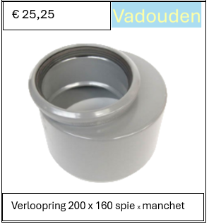 Verloopring 200 x 160 spie x manchet