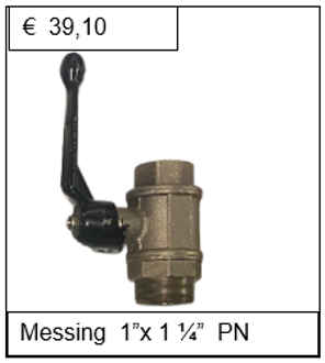 Kogelkraan messing vernikkeld 1 x 1 1/4'' PN