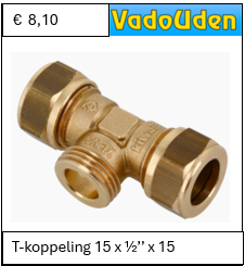 T-koppeling 15 x ½’’ x 15