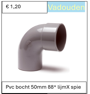 Pvc bocht 50mm 88* lijmX spie