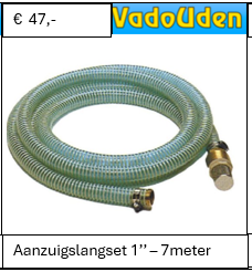 aanzuigslang set 1'' - 7 meter