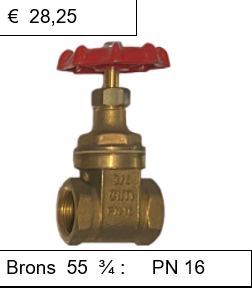 Schuifafsluiter Brons 55 3/4'' PN 16