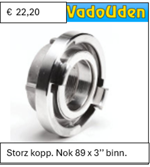 Storz kopp. Nok 89 x 3’’ binn.