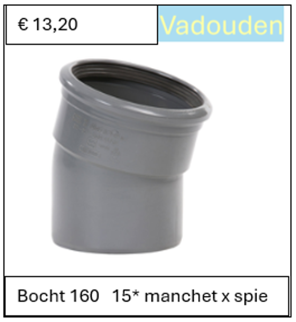 Bocht 160   15* manchet x spie