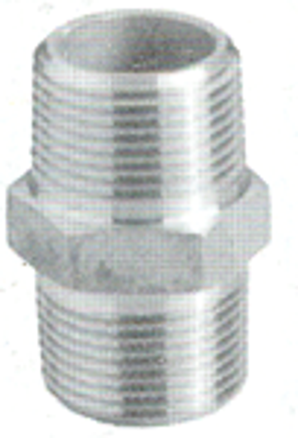 RVS dubbele nippel 2 x buitendraad Nr. 280