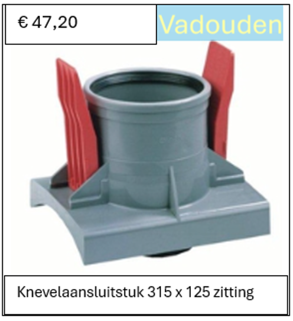 Knevelaansluitstuk 315 x 125 zitting