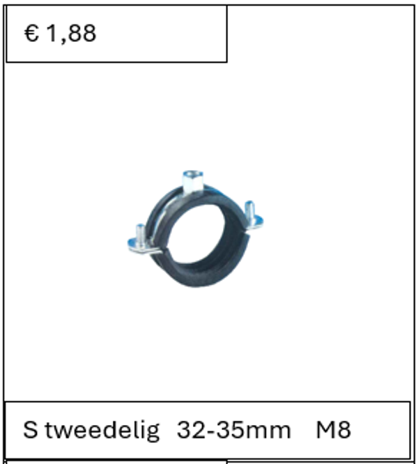 Super beugel met inlage 32-35 mm M8